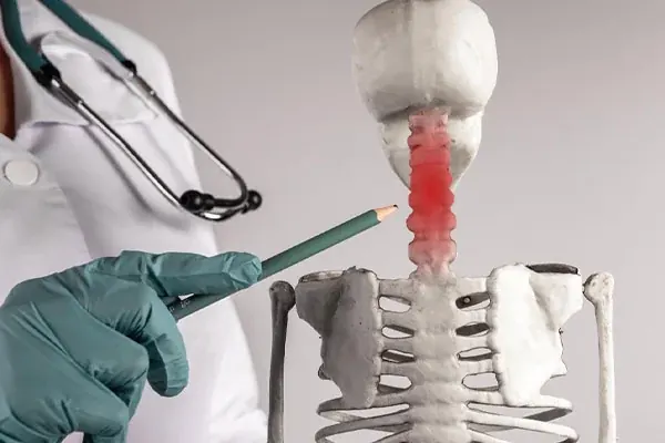 Illustrative photograph of a neck-spine model for cervical spondylosis information